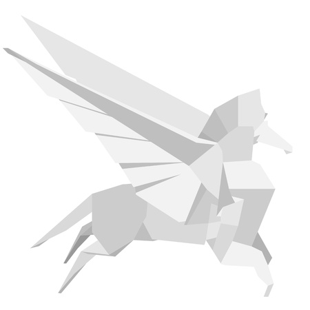 illustration of an origami pegasusのイラスト素材