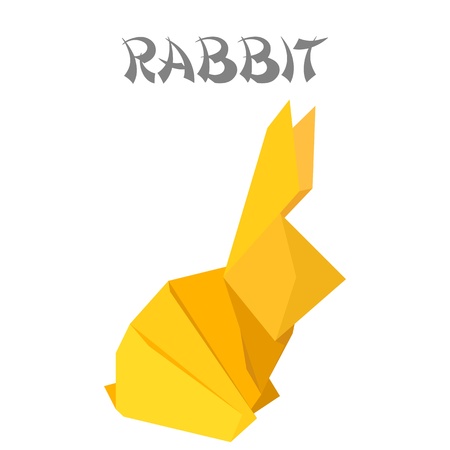 illustration of an origami rabbitのイラスト素材