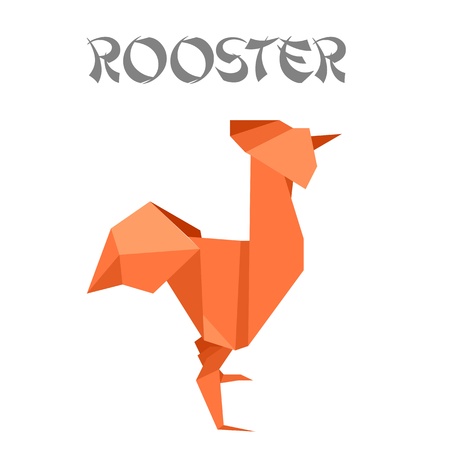 illustration of an origami roosterのイラスト素材