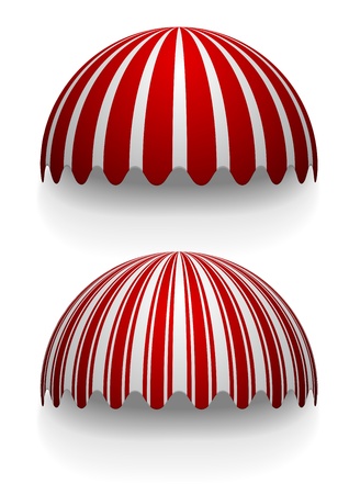 detailed illustration of round striped awningsのイラスト素材