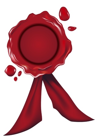 detailed illustration of a red wax seal, gradient mesh includedのイラスト素材
