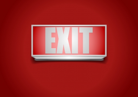 detailed illustration of a red exit signのイラスト素材