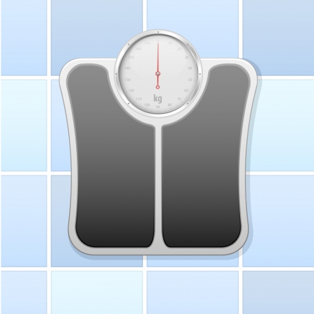 detailed illustration of an analog bathroom scaleのイラスト素材