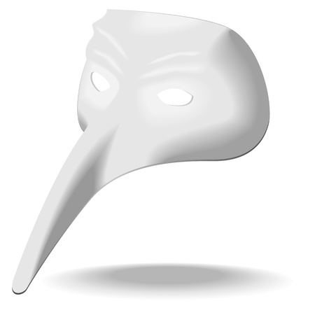 detailed illustration of a white carnivals mask with a long noseのイラスト素材