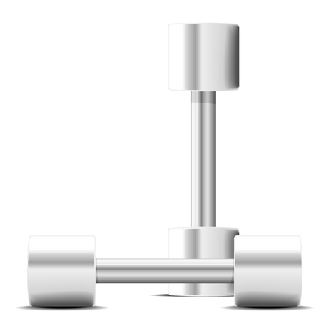 detailed illustration of steel dumbbells, fitness exercise equipmentのイラスト素材