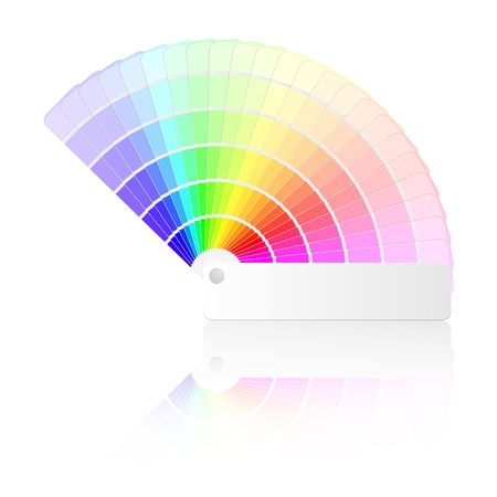 detailed illustration of a color guide with different colors and swatchesのイラスト素材
