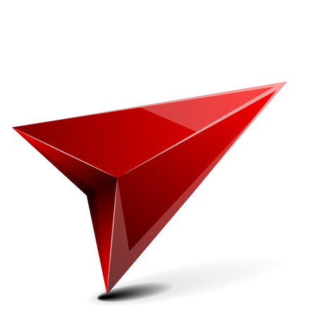 detailed illustration of a 3D gps arrow with shadow isolated on whiteのイラスト素材