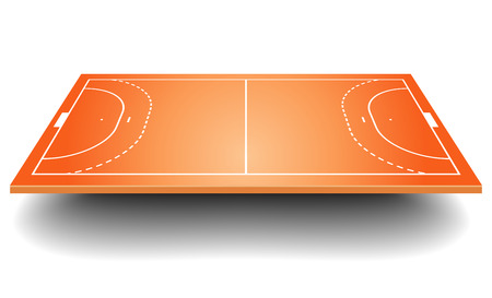 detailed illustration of a handball field with perspective, eps10 vectorのイラスト素材
