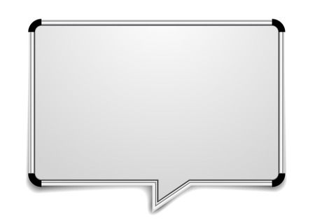 illustration of a blank whiteboard in a shape of a speech bubbleのイラスト素材