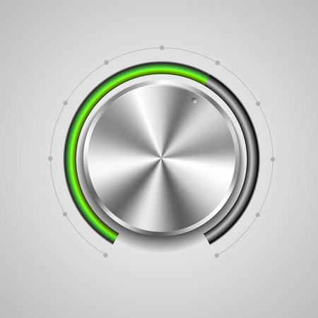detailed illustration of a metallic volume knob, eps10 vectorのイラスト素材