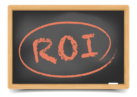 detailed illustration of a "ROI" term on a blackboard, eps10 vector, gradient mesh includedのイラスト素材