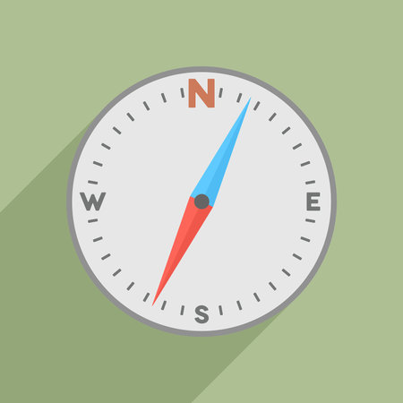 minimalistic illustration of a compass, eps10 vector