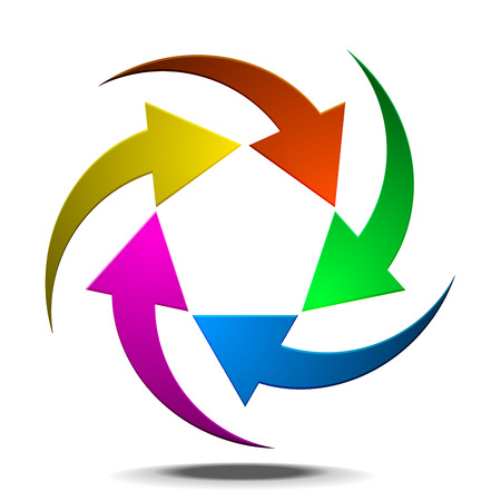 detailed illustration of an infographic template with five arrows, eps10 vectorのイラスト素材