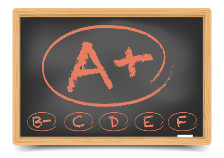 detailed illustration of a schoolgrades on a blackboard,  gradient mesh includedのイラスト素材