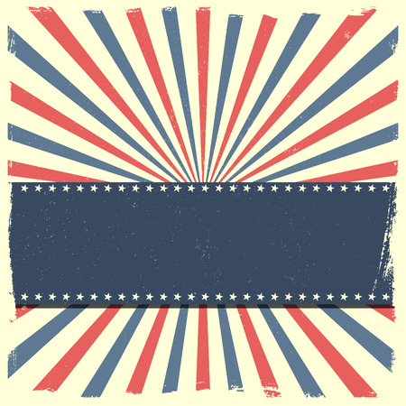 detailed illustration of a banner on a patriotic striped backgroundのイラスト素材