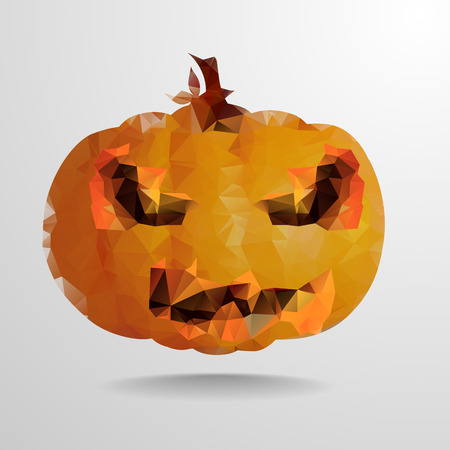 detailed illustration of an abstract polygonal halloween pumpkin, eps10 vectorのイラスト素材