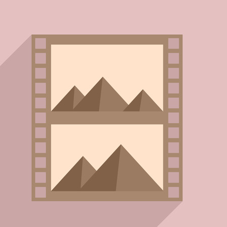 minimalistic illustration of a photography filmstrip with content, のイラスト素材