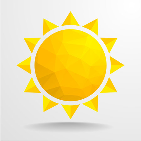 detailed illustration of an abstract polygon sunのイラスト素材