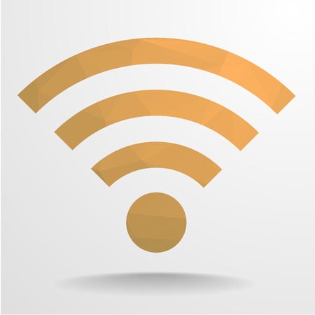 detailed illustration of a polygonal wifi signal sign, eps10 vectorのイラスト素材