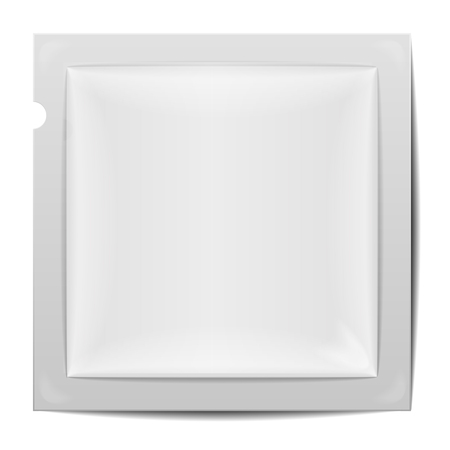 detailed illustration of a blank rectengular foil packaging template, eps10 vectorのイラスト素材