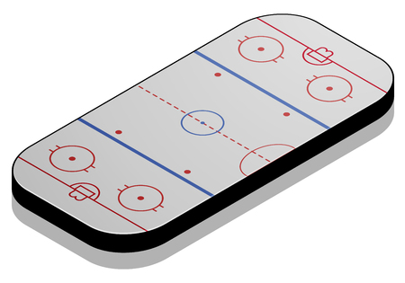 detailed illustration of a Icehockey field with isometric perspective, eps10 vectorのイラスト素材