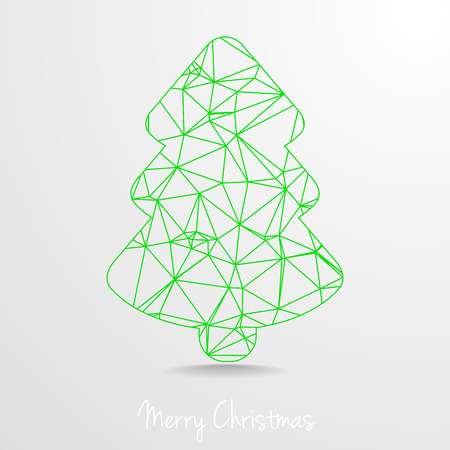 detailed illustration of polygonal christmas Tree, のイラスト素材