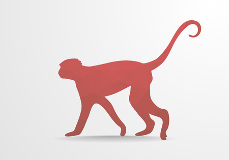 detailed illustration of polygonal monkey,のイラスト素材