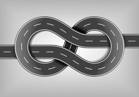 detailed illustration of a highway road bungle shaped like a knot,   vectorのイラスト素材