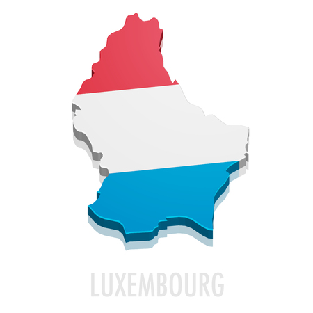 detailed illustration of a map of Luxembourg with flag,   vectorのイラスト素材