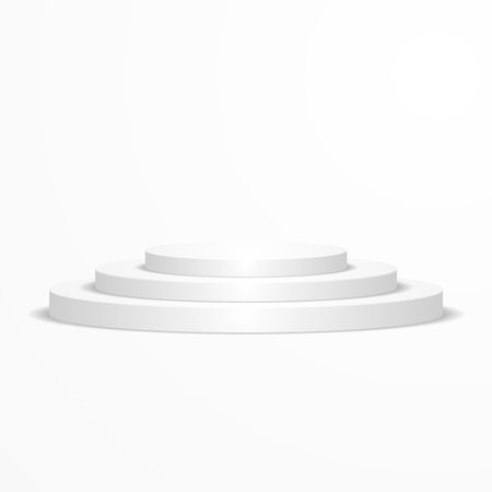 detailed illustration of a round white podiumのイラスト素材