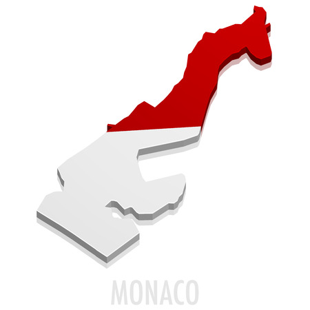 detailed illustration of a map of Monaco with flagのイラスト素材