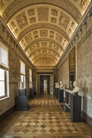 WEIMAR, GERMANY - APRIL 17, 2014: Marble Gallery in the Stadtschloss (city castle) of Weimar, Thuringia, Germanyのeditorial素材