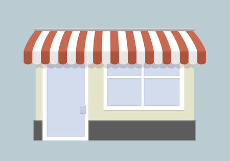 minimalistic illustration of a small store frontのイラスト素材