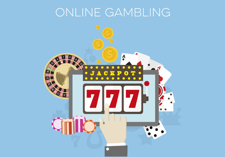 minimalist illustration of an online gambling conceptのイラスト素材