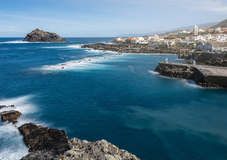 panoramic view over Garachico Village on Tenerife, Canary Islands, Spainの写真素材