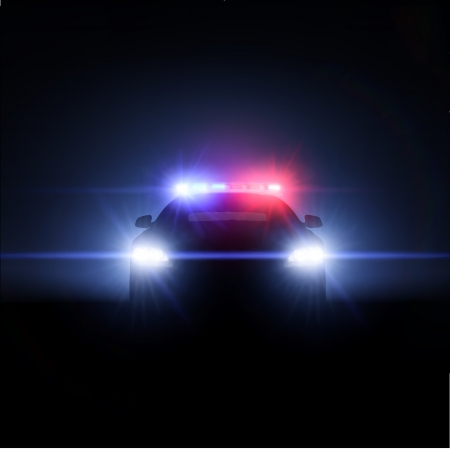 Police car with full array of lights  Vector illustrationのイラスト素材