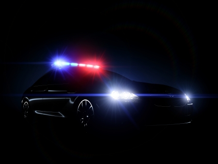Police car full array of tactical lights の写真素材