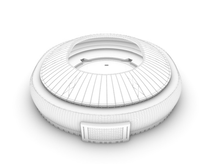 sport arena  3d illustration in wireframe viewの写真素材