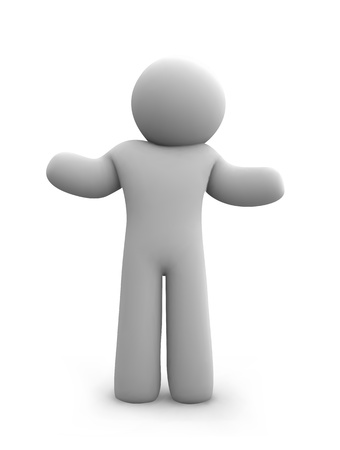 Sad 3d man sitting isolated on white backgroundのイラスト素材