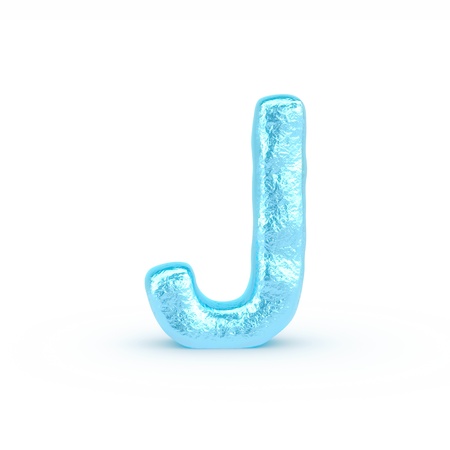 Ice Letter isolated on white backgroundの写真素材