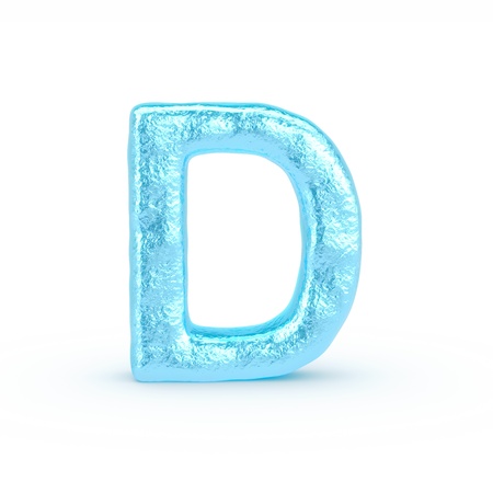 Ice Letter isolated on white backgroundの写真素材