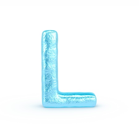 Ice Letter isolated on white backgroundの写真素材