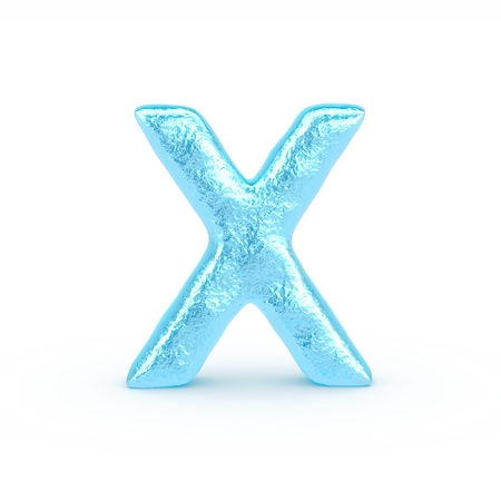 Ice Letter isolated on white backgroundの写真素材