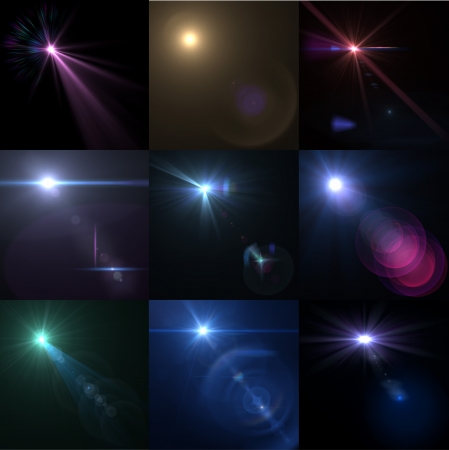 Set of Vector glowing special light effectのイラスト素材