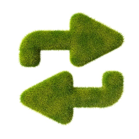 Grass arrows in cycleの写真素材