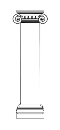 Single greek column isolated on whiteのイラスト素材