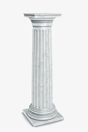 Single greek column isolated on whiteの写真素材
