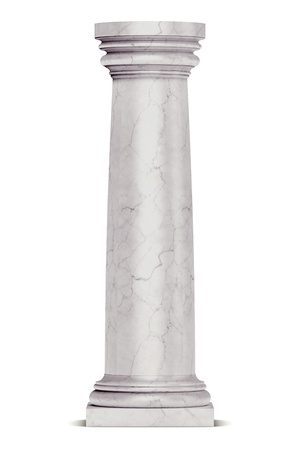 Single greek column isolated on whiteの写真素材