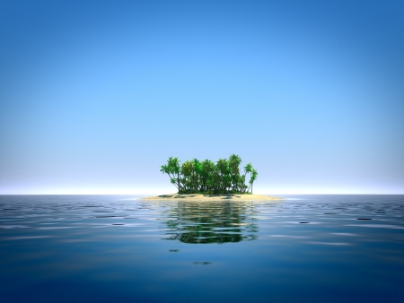 Tropical island in the oceanの写真素材