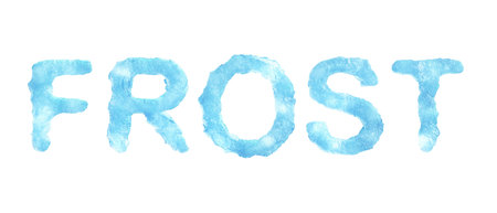 Ice Letter isolated on white backgroundの写真素材